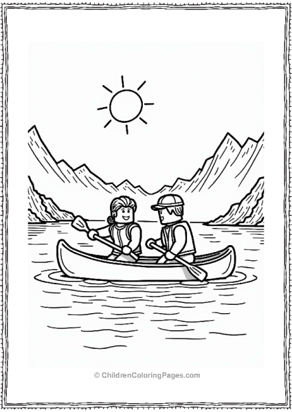 Roblox Characters Canoeing On A Lake Free PDF Printable