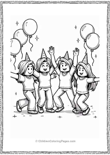 Roblox Friends Dancing At A Party Free PDF Printable