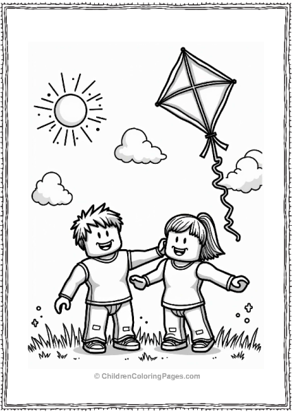 Roblox Friends Flying A Colorful Kite Free PDF Printable