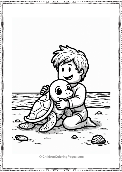 Roblox Player Cuddling A Pixelated Turtle Free PDF Printable