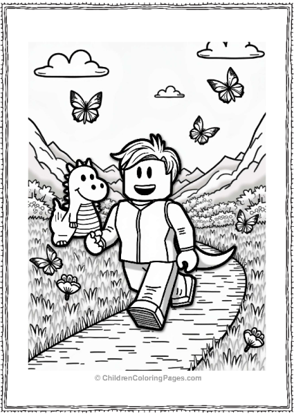 Roblox Player With Pixelated Dragon Free PDF Printable