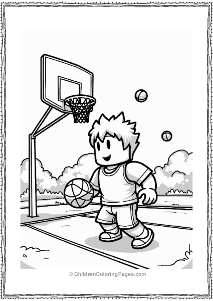 Robloxian Basketball Game Scene Free PDF Printable