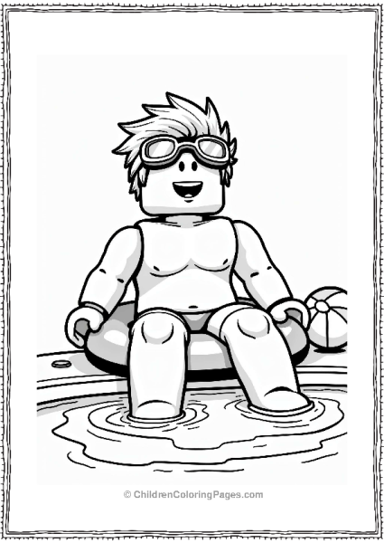 Robloxian Swimmer By The Pool Free PDF Printable