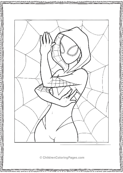 Spider Gwen Posing With Spider Webs Free PDF Printable