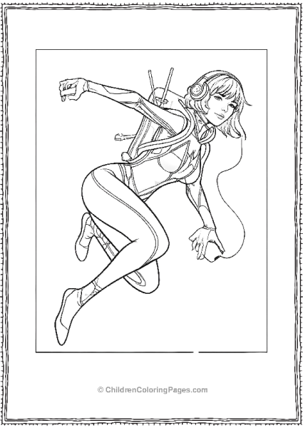 Spider Gwen Swinging In Action Free PDF Printable