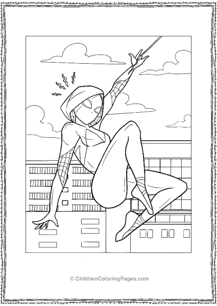 Spider Gwen Swings In The City Free PDF Printable