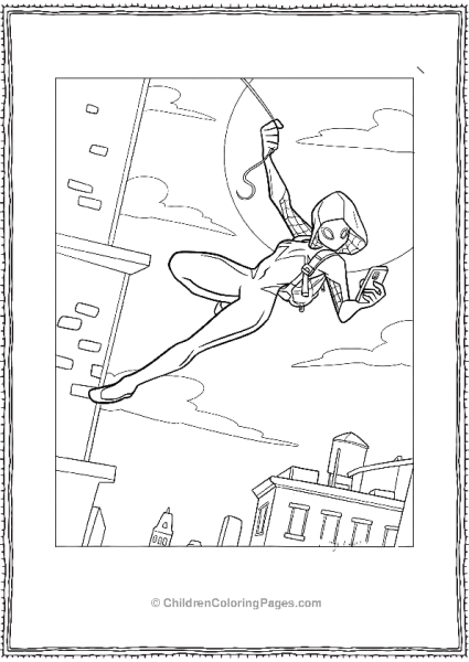 Spider Gwen Using A Phone Free PDF Printable