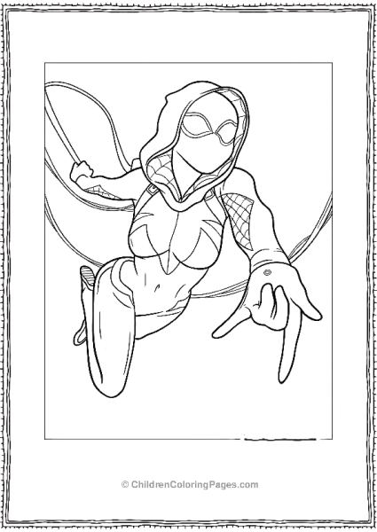 Spider Gwen With Hood Flying Free PDF Printable