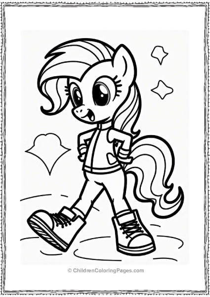 Sporty Rainbow Dash In Colorful Tracksuit Free PDF Printable