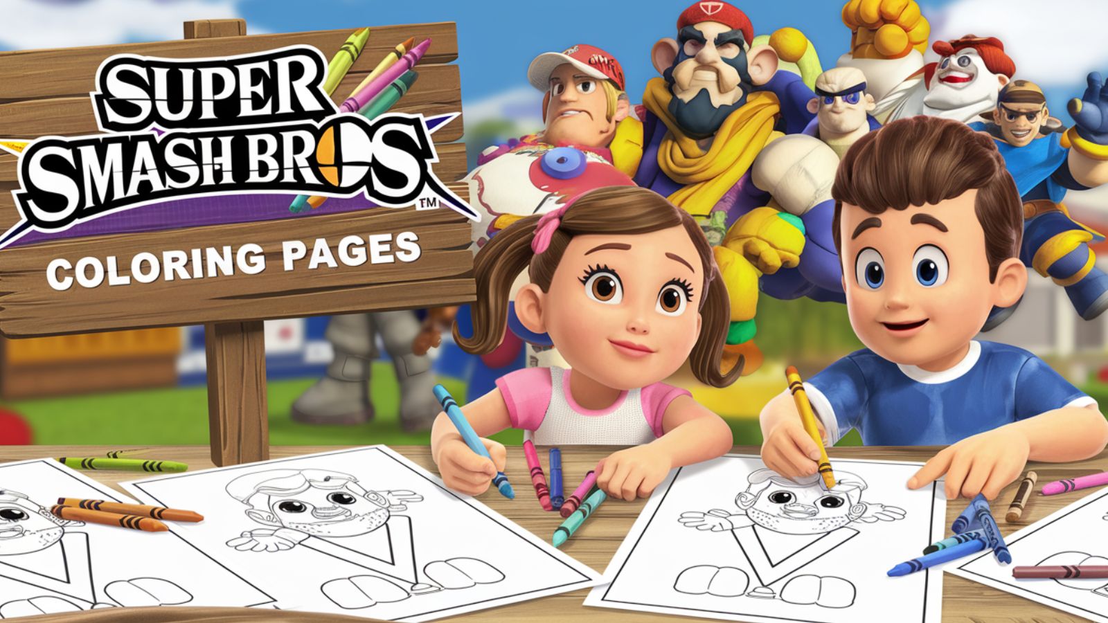Super Smash Bros Coloring Pages – Free PDF Printables 🎮🕹💥