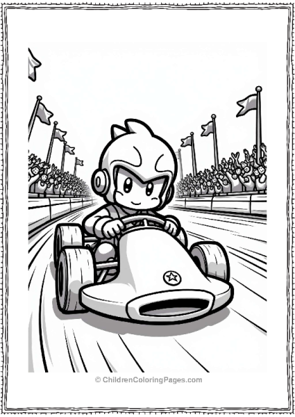 Super Smash Bros Captain Falcon Racing On A Simple Track Free PDF Printable