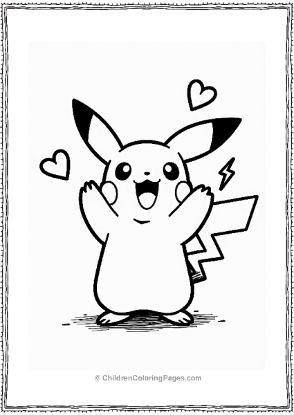Super Smash Bros Excited Pikachu Celebrating Victory Free PDF Printable