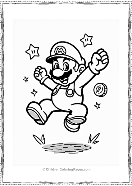 Super Smash Bros Happy Mario Jumping In Super Smash Bros Free PDF Printable