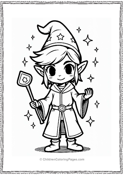 Super Smash Bros Link The Wizard In A Magical Scene Free PDF Printable