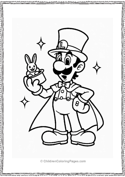 Super Smash Bros Luigi The Magician With A Rabbit Free PDF Printable