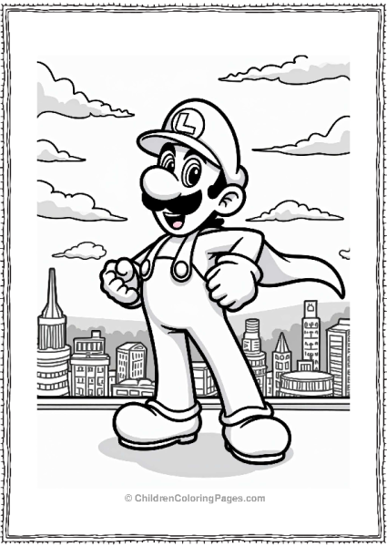 Super Smash Bros Luigi The Superhero On A Rooftop Free PDF Printable
