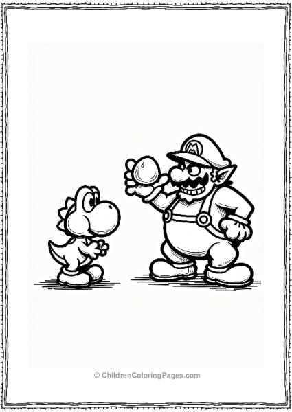 Super Smash Bros Yoshi Vs Wario Coloring Page Free PDF Printable