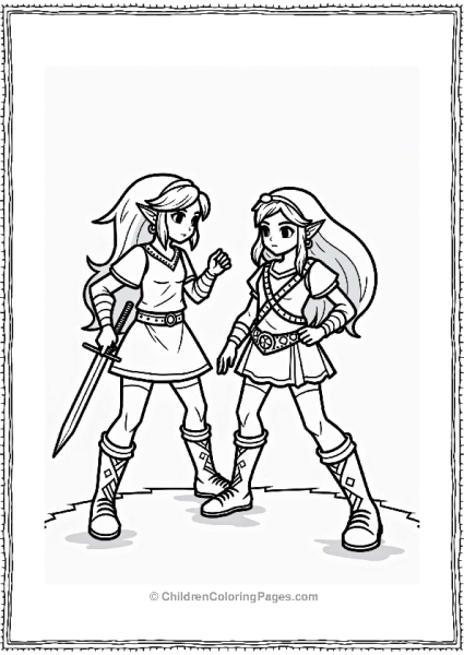 Super Smash Bros Zelda And Sheik In Battle Free PDF Printable