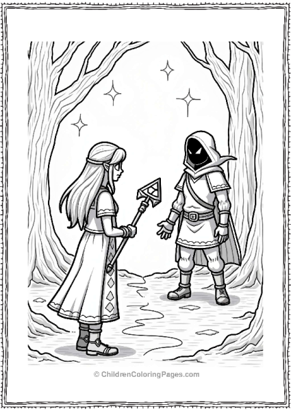 Super Smash Bros Zelda Confronts Dark Link In An Eerie Forest Free PDF Printable