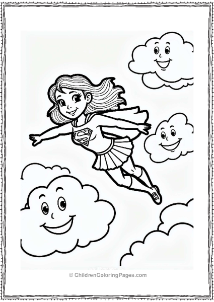 Supergirl And Friends In The Sky Free PDF Printable