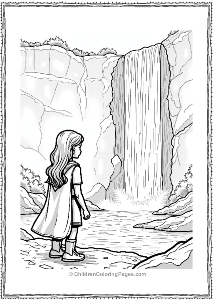 Supergirl At The Waterfall Free PDF Printable