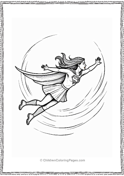 Supergirl Flying With The Wind Free PDF Printable