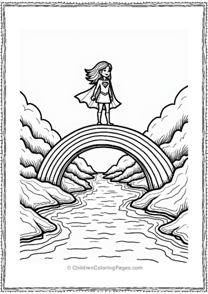 Supergirl On The Rainbow Bridge Free PDF Printable