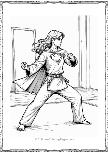 Supergirl Practicing Martial Arts Free PDF Printable