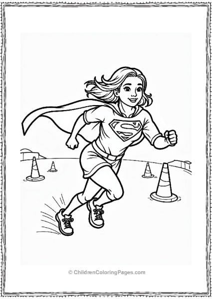 Supergirl Practicing With A Cape Free PDF Printable