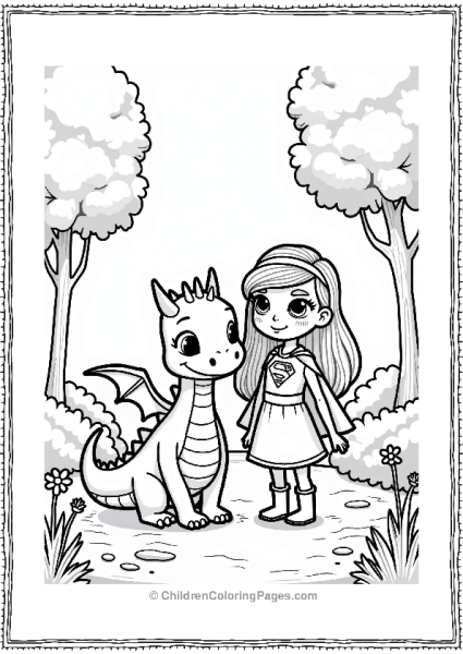 Supergirl With The Friendly Dragon Free PDF Printable