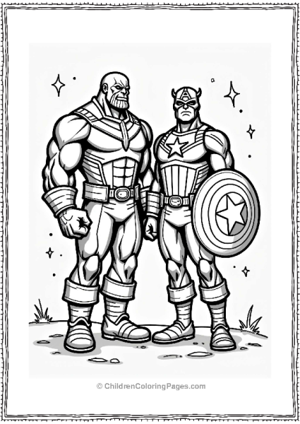 Thanos And Captain America Team Up Free PDF Printable