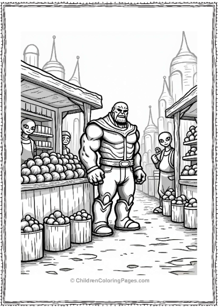 Thanos At An Alien Marketplace Free PDF Printable