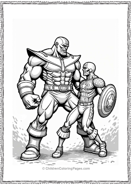 Thanos Battling A Superhero Free PDF Printable