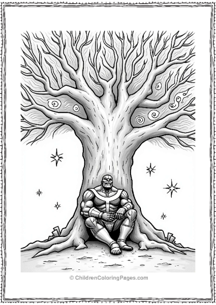 Thanos By The Celestial Tree Free PDF Printable