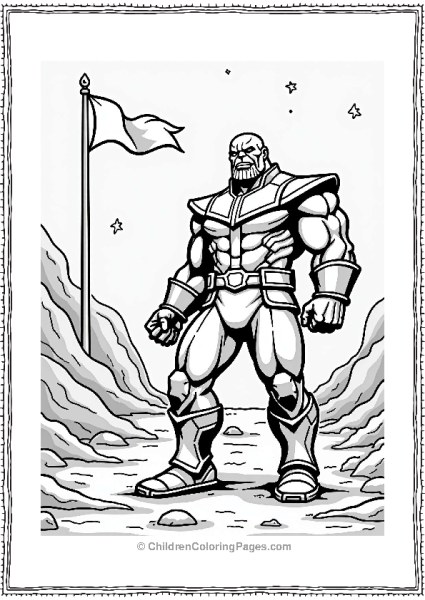 Thanos Exploring A Futuristic Moon Base Free PDF Printable
