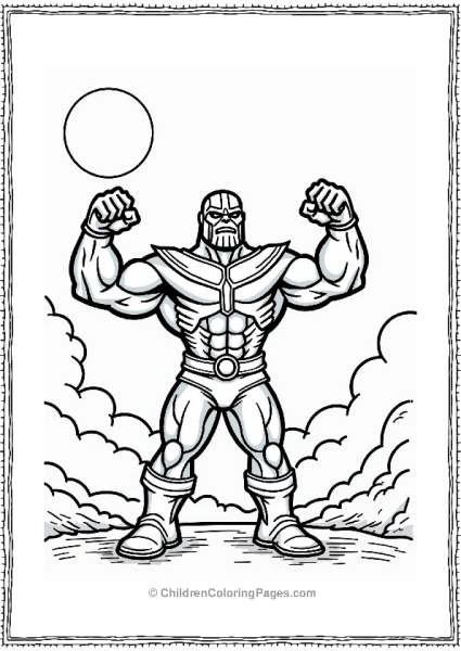 Thanos Flexing Muscles In A Simple Background Free PDF Printable