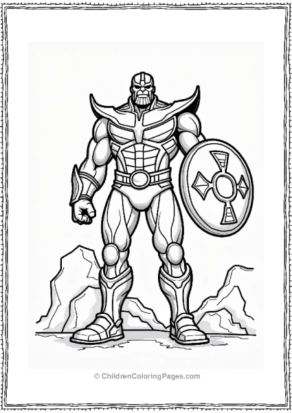 Thanos Holding A Titan Shield Free PDF Printable