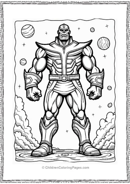 Thanos In A Cosmic Background Free PDF Printable