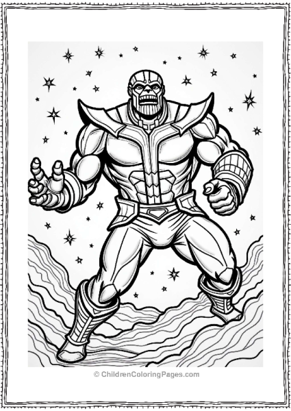 Thanos In A Cosmic Battle Free PDF Printable