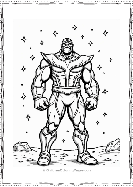 Thanos In A Cosmic Field Free PDF Printable