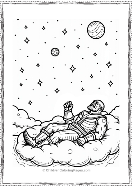 Thanos Looking At A Starry Sky Free PDF Printable