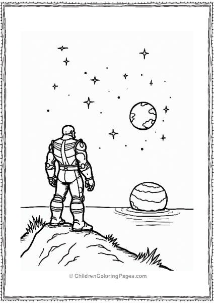 Thanos Overlooking A Planet Free PDF Printable