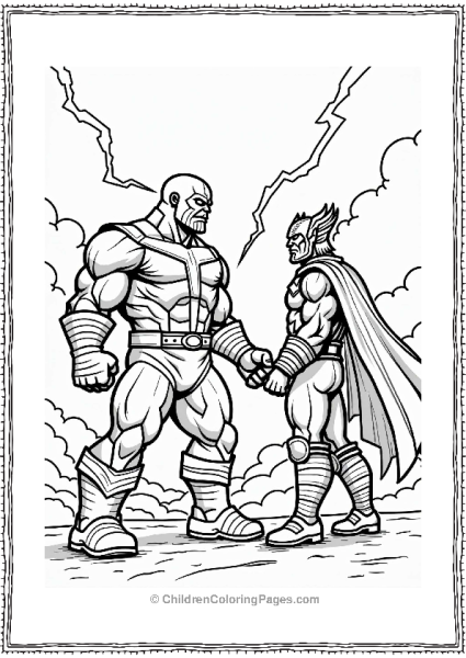 Thanos Vs Thor In Battle Free PDF Printable