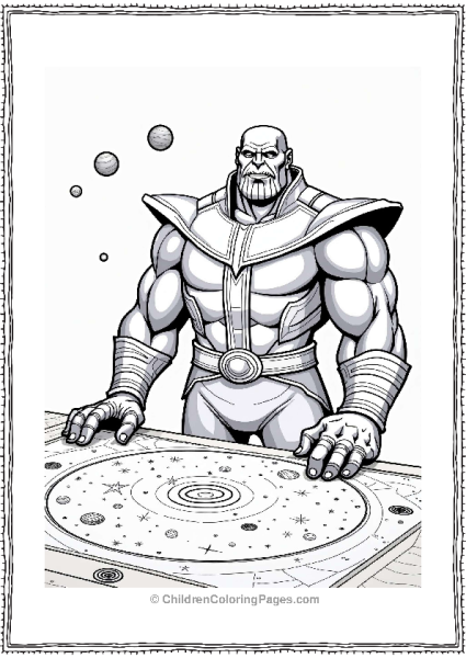 Thanos With A Cosmic Map Free PDF Printable