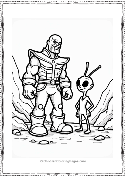 Thanos With A Friendly Alien Free PDF Printable
