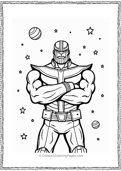 Thanos With Cosmic Background Free PDF Printable