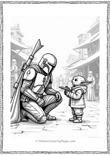 The Mandalorian And Child Alien Interaction Free PDF Printable