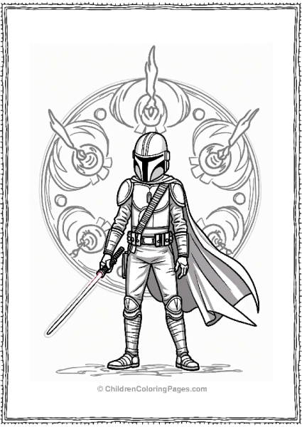 The Mandalorian Young Jedi With Lightsaber Free PDF Printable