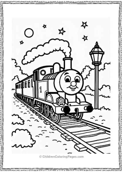 Thomas And Friends Thomas The Big Blue Engine At Night Free PDF Printable