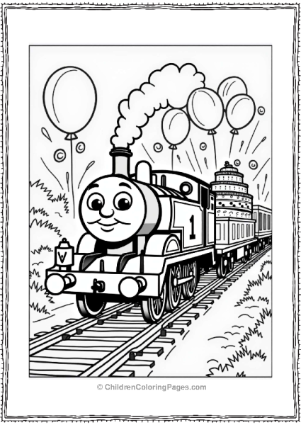 Thomas And Friends Thomas The Big Engine At A Birthday Party Free PDF Printable
